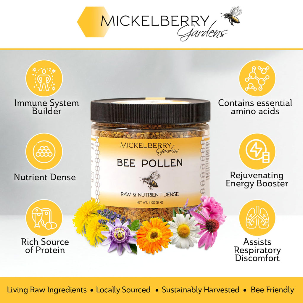 Mickelberry Gardens Bee Pollen Granules 6oz Raw Superfood Protein Rich