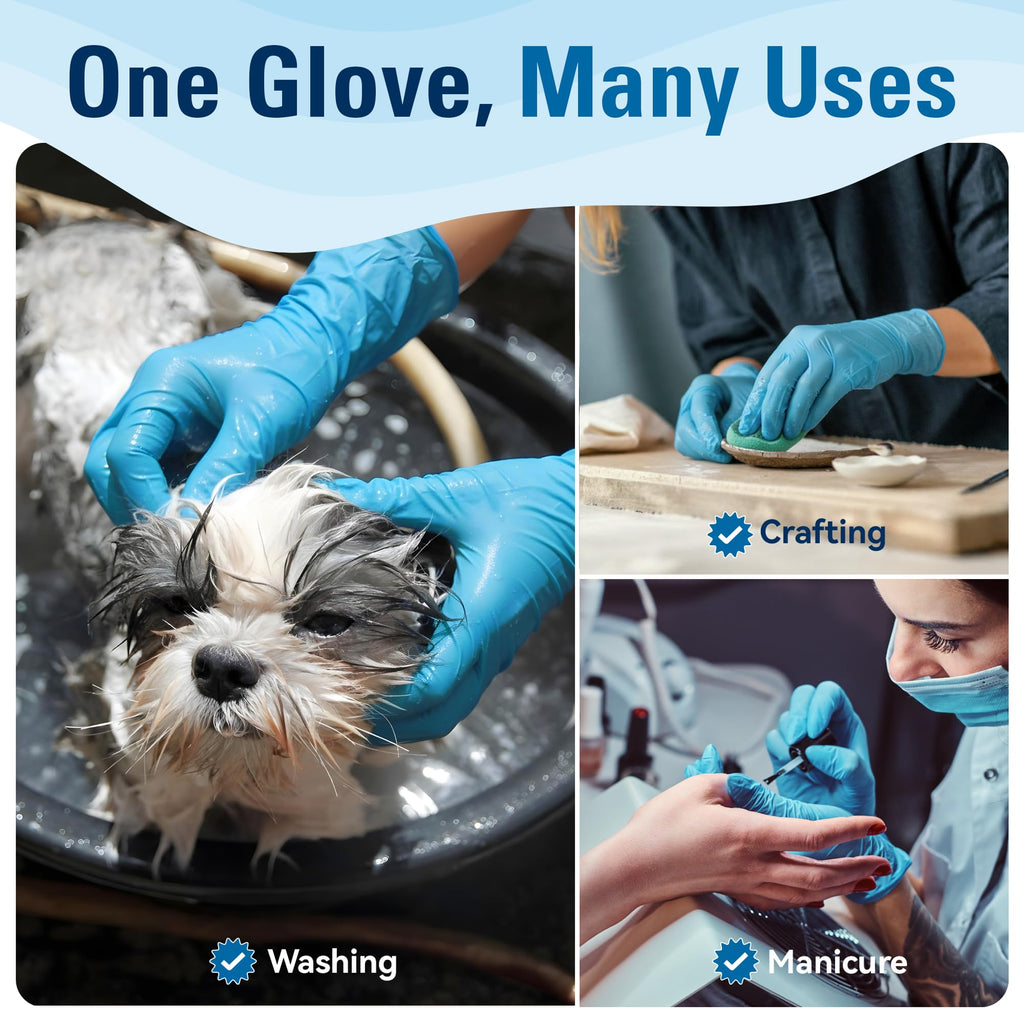 SWIFTLITE Food Safe Disposable Gloves, Blue Nitrile Rubber Gloves, Latex-Free Powder-Free for Food Prep, Cooking, Cleaning (Small, 1000)
