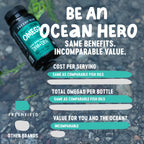 Freshfield Omega 3, DHA Supplements, Potent 1 per Day Formula, Algae (Algal) Oil, Vegan Omega, Ocean Saving Fish Oil Alt, Sustainable, Concentrated DHA per Capsule, w/DPA