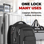 Forge TSA Approved Luggage Locks, Open Alert Cable Lock, Black, 4 Pack
