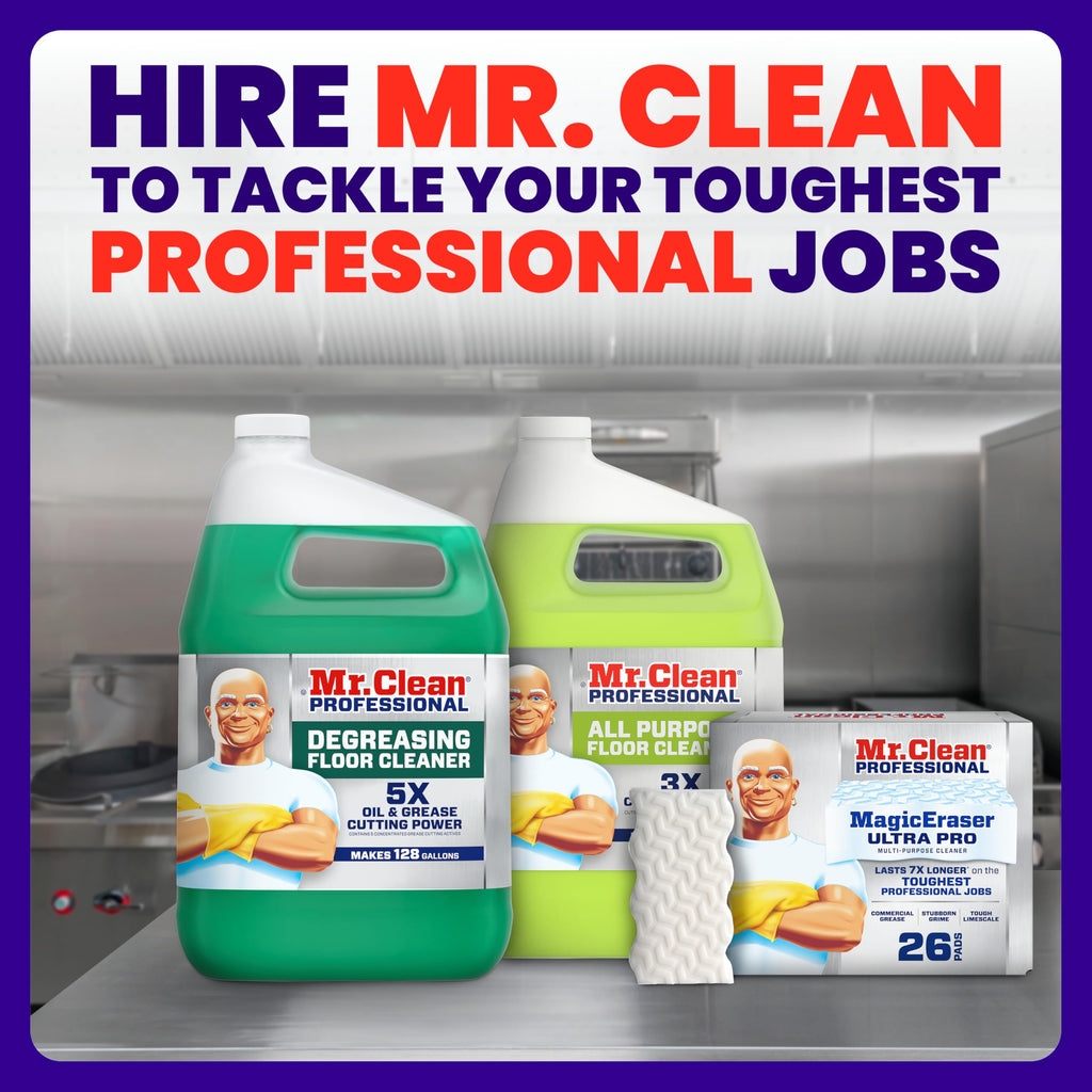 Mr. Clean PRO Magic Eraser Ultra Pro, Bulk Cleaning Sponges for Commercial Grease and Stain Removal, Heavy Duty (26 count)