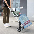 Wawxmo Folding Hand Truck Aluminum Portable Folding Hand Cart 180lbs Capacity Hand Cart and Dolly Ideal for Home, Auto, Office,Travel Use,Black