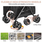 LPOTIUS Double Pet Stroller with Detachable Carrier for Medium Small Dogs and Cats, Lightweight Dog Stroller Travel Carriage with No-Zip Canopy Storage Basket One-Click Folding and One-Foot Brake