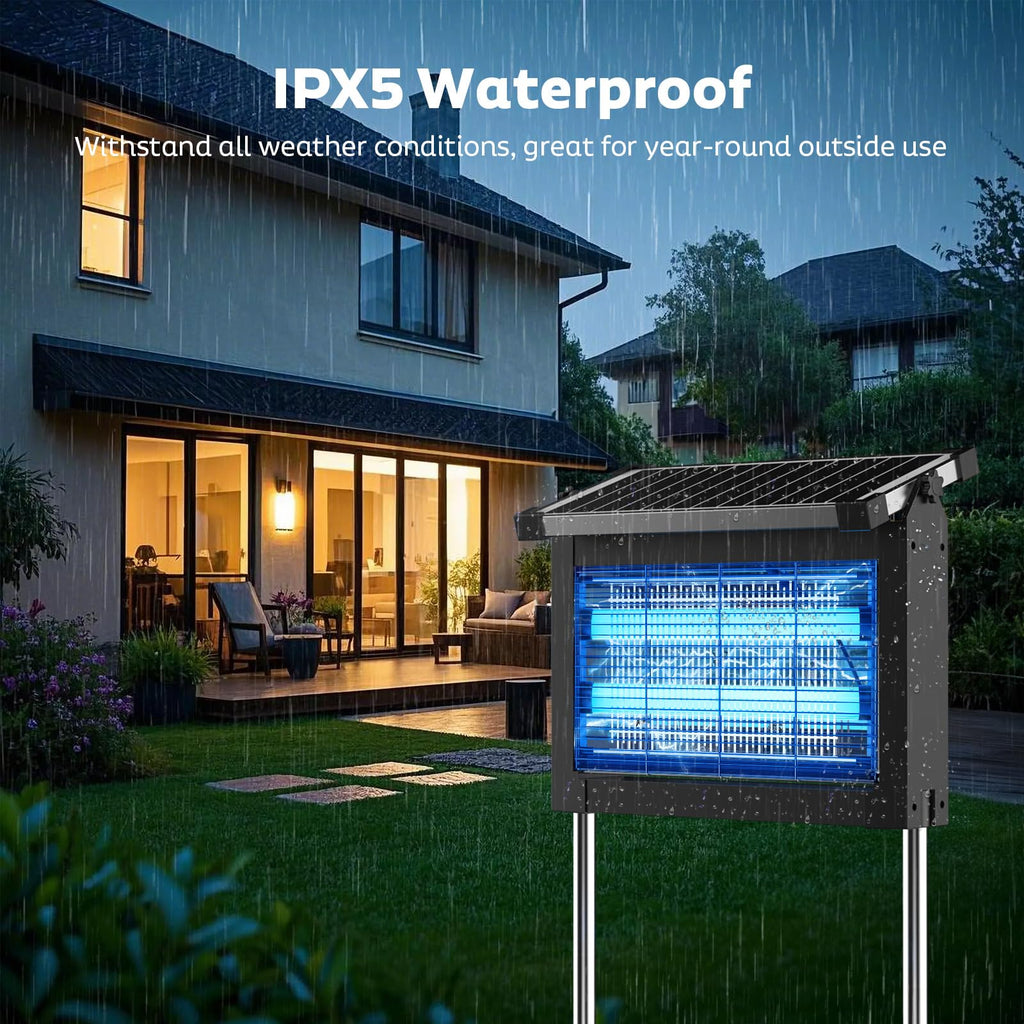 OnBeam Solar Bug Zapper Outdoor, 4500V Mosquito Zapper Fly Trap for Patio
