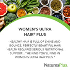 NaturesPlus Women’s Ultra Hair Plus - 60 Sustained Release Tablets - Nutritional Support for Healthy Hair Structure - Gluten Free - 30 Servings