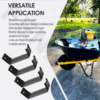 FENXDN 4 Pcs Wheelbarrow Replacement Accessories Axle Bracket, Black Steel