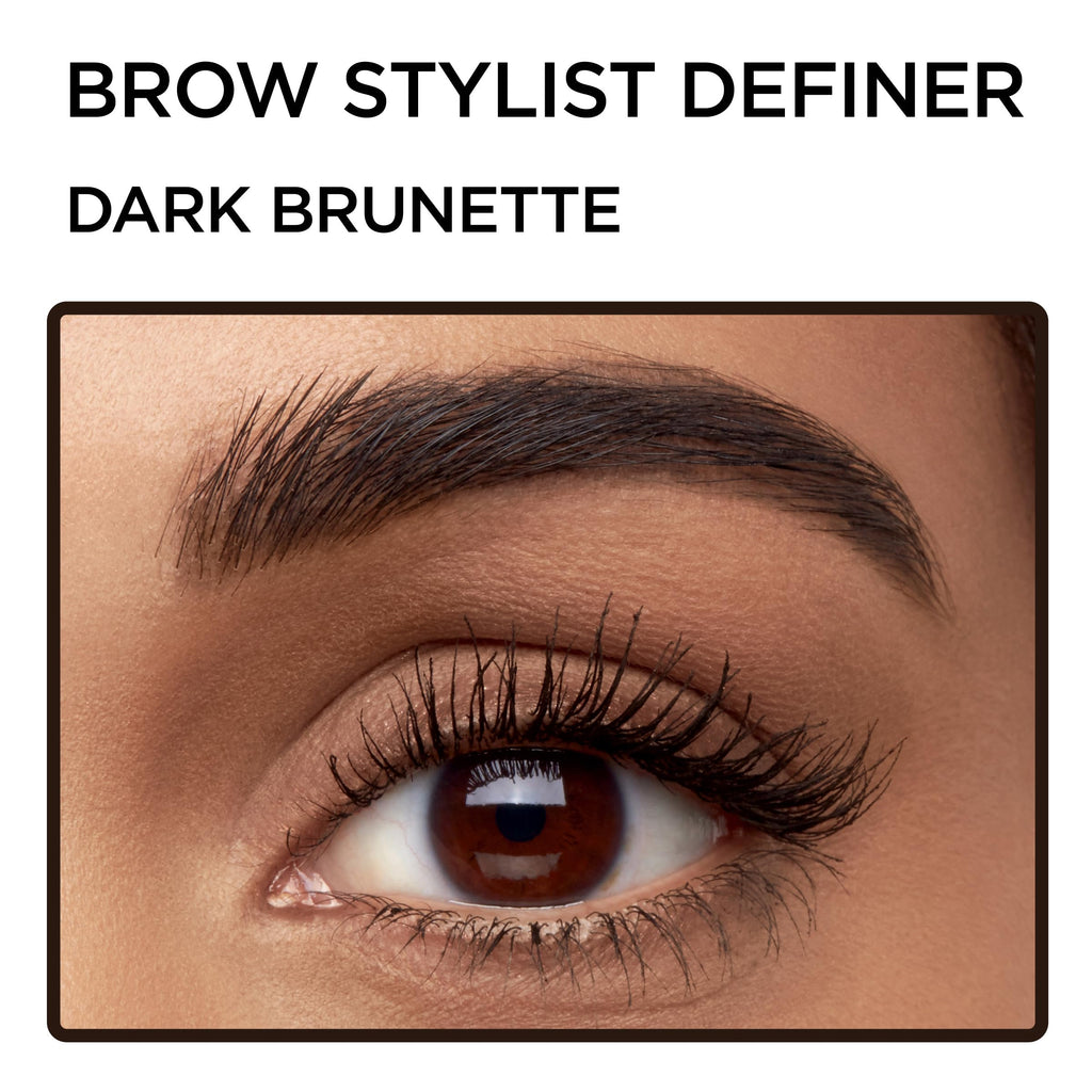 L'Oreal Paris Makeup Brow Stylist Definer Waterproof Eyebrow Pencil, Ultra-Fine Mechanical Pencil, Draws Tiny Brow Hairs and Fills in Sparse Areas and Gaps, Dark Brunette, 0.11 Ounce (Pack of 2)