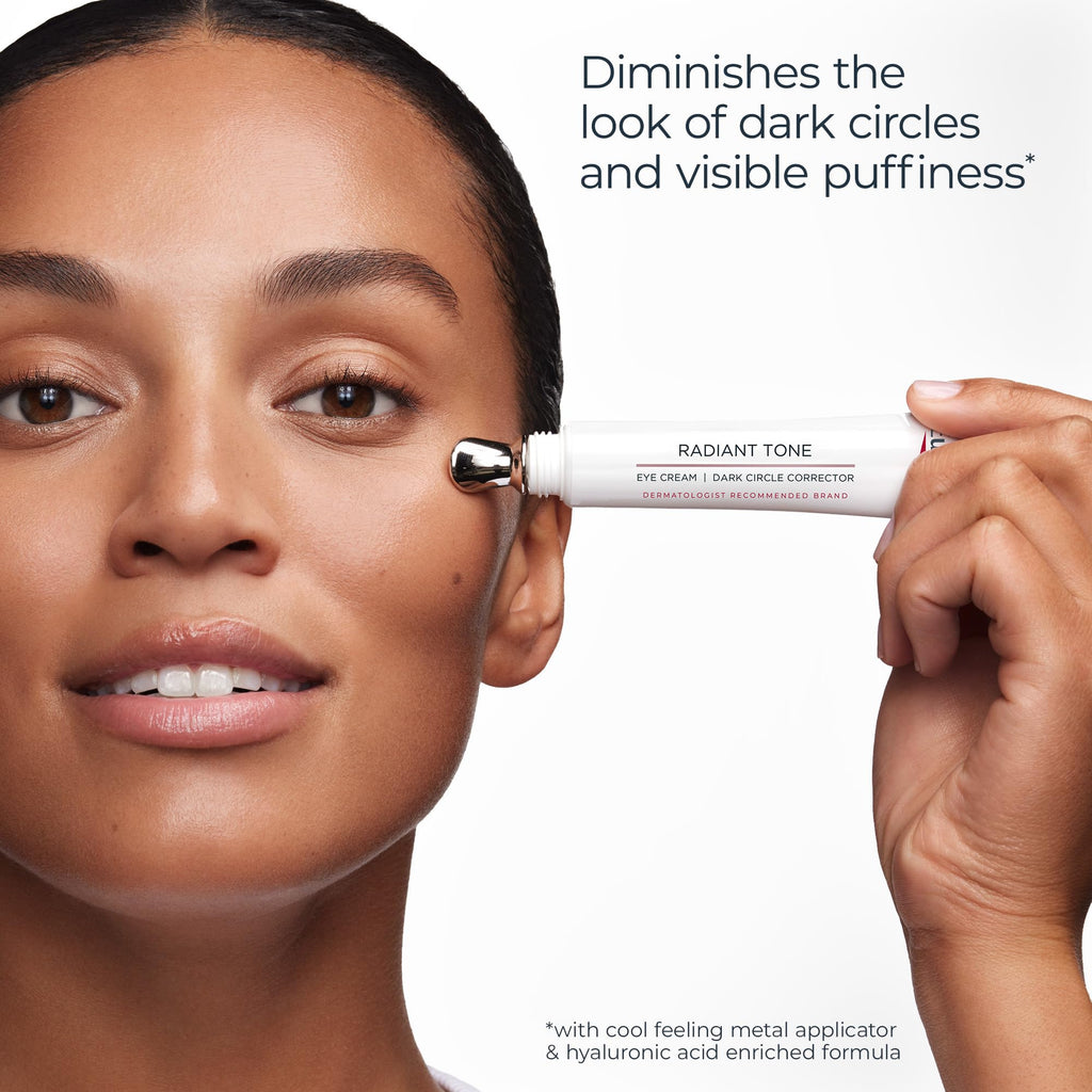 Eucerin Radiant Tone Eye Cream Dark Circle Corrector, Eye Brightening Cream with Thiamidol and Hyaluronic Acid, Helps Reduce the Look of Eye Puffiness, 0.5 Oz Tube