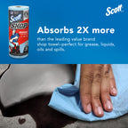 Scott Shop Original Blue Towels (75147), 9.4"x11" Cloth-like Paper Towel (12 Rolls of 55 Sheets, 660 Sheet Total)