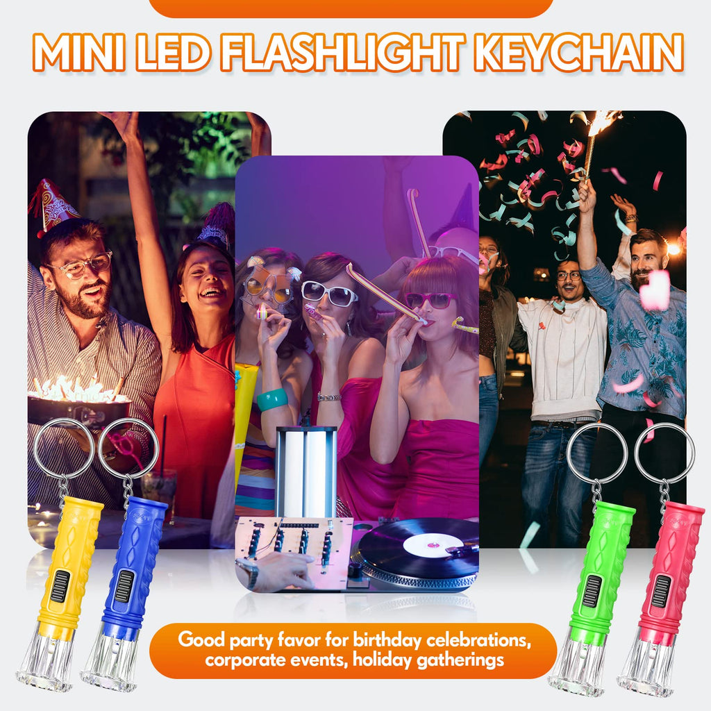 Jexine 100 Pcs Mini Flashlight Keychain Bulk,Bright