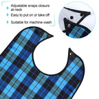 SATINIOR 6 Pack Adult Bibs for Men Elderly Eating Bibs with Crumb Catcher Waterproof Washable Clothing Protectors Father Gift(Plaid Style)
