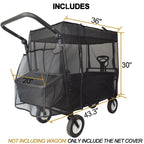 YEEDOIDO Mosquito Net for Wagon Universal, Bug Net Cover for Collapsible Beach Folding Utility Kids Grocery Push Pull Stroller Wagon Cart Accessories Attachment Foldable Sun Shade for Camping