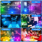 Creatrek Pool Lights with Remote, 10 Color Changing Pool Lights for Above Ground Pools, Battery Operated Submersible LED Lights for Pond, Bathtub, Hot Tub, Party, 4 Pack