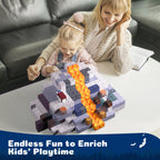 Dufvrpe Magnetic Blocks - 128PCS Cavern Exploration - 1" Creative Magnetic Building Cubes Gift Set for Kids Ages 4-8