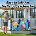 Large Pool Float Toy Storage Net - 59 x11.8x33.5in Durable Mesh Net Organizer for Fence with Straps, Poolside Fence Toys Holder for Inflatable Rafts Pool Noodles Balls Swimming Ring