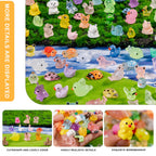 200 pcs Luminous Mini Resin Animals Many Styles Variety Tiny Animals Figures Miniature Little Small Animal Figurines Bulk for Micro Fairy Garden Landscape Accessories Hide Crafts Decor Aquarium