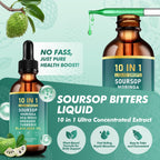 Royavita Soursop Bitters Liquid Drops, Bitter Herbs with Soursop Extract, Ashwagandha, Sea Moss & Black Seed Oil, Formulated for Immune Wellness, Antioxidant Support & Healthy Digestion, 2 FL Oz