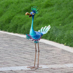 Natelf Metal Wacky Peacock Garden Outdoor Statue 26in for Yard Patio