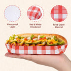 300 Pcs Paper Hot Dog Trays, Small Disposable Hot Dog Boats Fluted to Go Food Holders for Concession Stand, Party, Food Truck (Red)