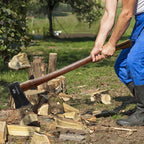 35.5" Splitting Axe, Wood Splitting Axe for Medium to Large Size Logs, 1065 High Carbon Steel Chopping Axe with Hickory Wood Handle and Leather Sheath for Chopping Firewood - Head 4.5 lbs