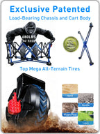 VIC 680lbs Super Cart & Table 1=5 Set, 480L Mega Capacity 54" Extra Long Extra high Folding Wagon, Heavy Duty Collapsible Carts with Brakes, All-Terrain Big Wheels for Camping, Store, Shopping