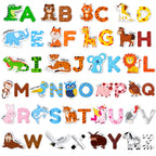 JoyCat Wooden Fridge Magnets for Toddlers – 26 Cute Animals & Uppercase Letters, Large Refrigerator ABC Alphabet Magnets Set for Kids, Preschool Learning Spelling Alphabet Gifts Toy for Ages 2+