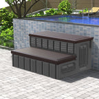 Hot Tub Steps, Outdoor Spa Steps with Storage, Non-Slip & Sturdy Hot Tub Stairs, 36 Inches Long