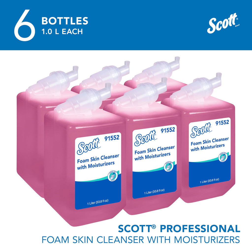 Scott Professional Hand Soap with Moisturizers, 6 Refills, 1.0 L (91552)