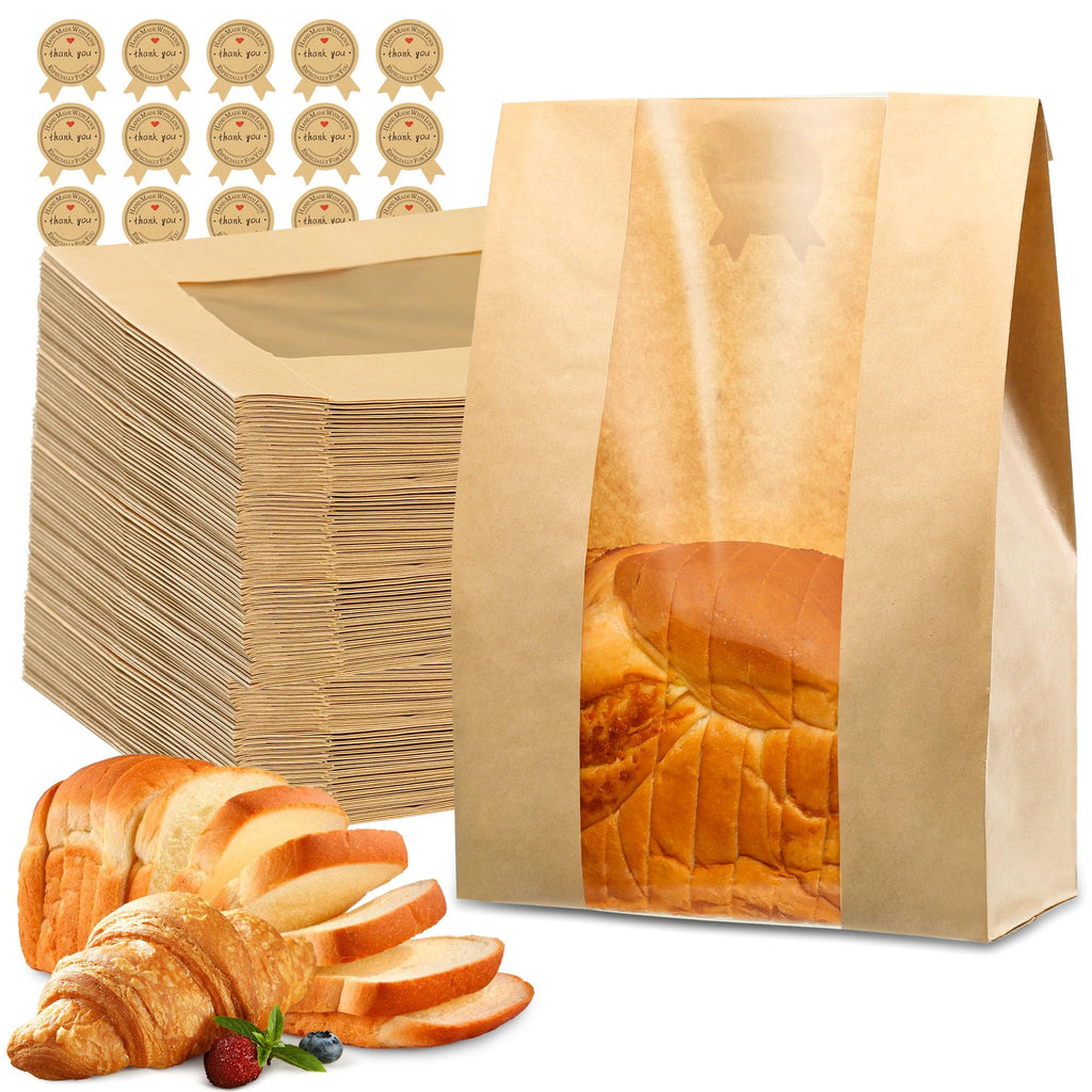50 Pcs Bread Bags for Homemade Bread 50% Thicker With Window Sourdough Bags