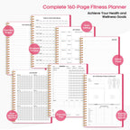 Fitness Workout Journal for Women & Men, A5(5.5" x 8.4") Workout Log Book Planner for Tracking, Progress, and Achieving Your Wellness Goals-Berry Pink