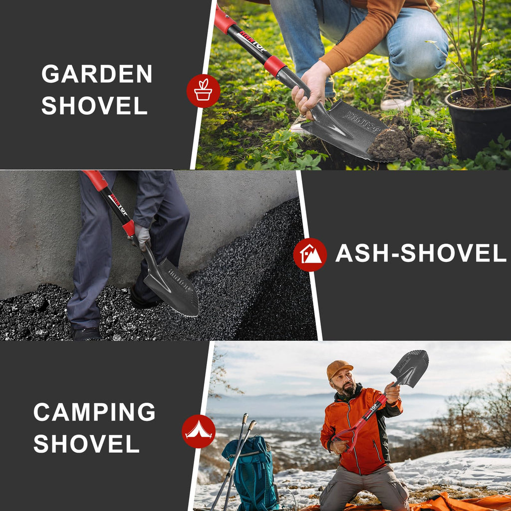 HANTOP Sharp Blade Mini Round Digging Garden Camping Shovel Spade 28 Inch