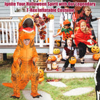 viwzon Inflatable T-Rex Costume, Kids Dinosaur Blow Up Suit for Halloween Cosplay Themed Parties, Dino Costume