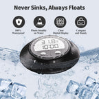 Silicone Cover Ice Bath Thermometer with Timer, Waterproof Floating Water Thermometer for Cold Plunge, Works with Ice Bath Tub Hot Tub Accurate Recovery(Black)