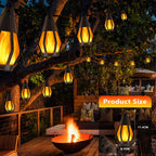 Solar String Lights for Outside, 33Ft Solar Patio Light with 15 Flickering