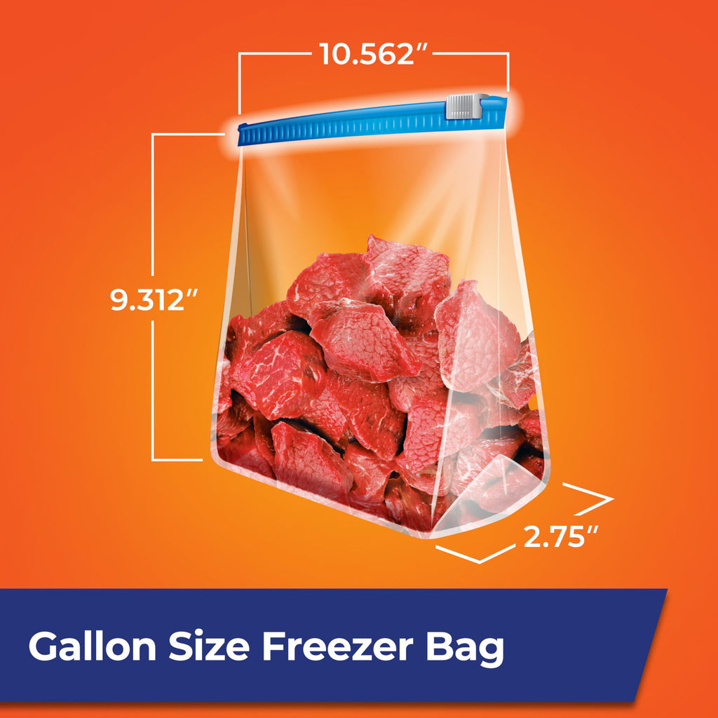 Hefty Slider Freezer Kitchen Storage Bags, Gallon Size, 56 Count (Pack of 4)