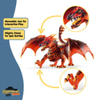 Schleich Eldrador Creatures - 8" Lava Dragon Toy - Movable Wing Action Figure for Boys and Girls - Mythical Creature Figures - Fantasy Beast Figurine - Red Monster Dragon Toys - Kids Ages 7+ | 70138