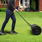 VINGLI 20 Inch Lawn Roller Water Filled Pull Behind Garden Drum Roller Push/Tow Behind, Water/Sand Filled for Garden, Lawn, Backyard (Black)