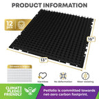 Petfolio 12 Pack Black Cat Spike Mat - 16" x 13" Scat Mat for Cats with 1" Spike is A Perfect Cat Scat Mat for Indoor & Outdoor Cat Repellent to Deter Feral Cats & Dogs