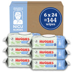 Huggies Natural Care Extra Sensitive Baby Wipes, Unscented, 1 Flip-Top Pack (24 Wipes Total) (Pack of 6)
