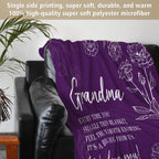 GiltGlimmer Grandma Gifts, Grandma Floral Blanket 50" x 60", Purple