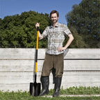 VNIMTI Heavy Duty Gardening Shovel, 56 Inch Round Blade with Fiberglass Handle (Yellow)