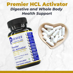Premier Research Labs Premier HCL Activator - Pepsin Digestive Enzymes Supplement for Optimal Digestive Function for Men & Women, Low Stomach Acid, Nutrient Absorption - 90 Vegetarian Capsules