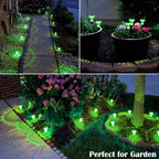 Priddop Solar Lights Outdoor Pathway Waterproof 8 Pack Green LED Green Stake Acrylic Mushroom Decorative Garden Lights for Yard Landscape Patio Outside Decorations
