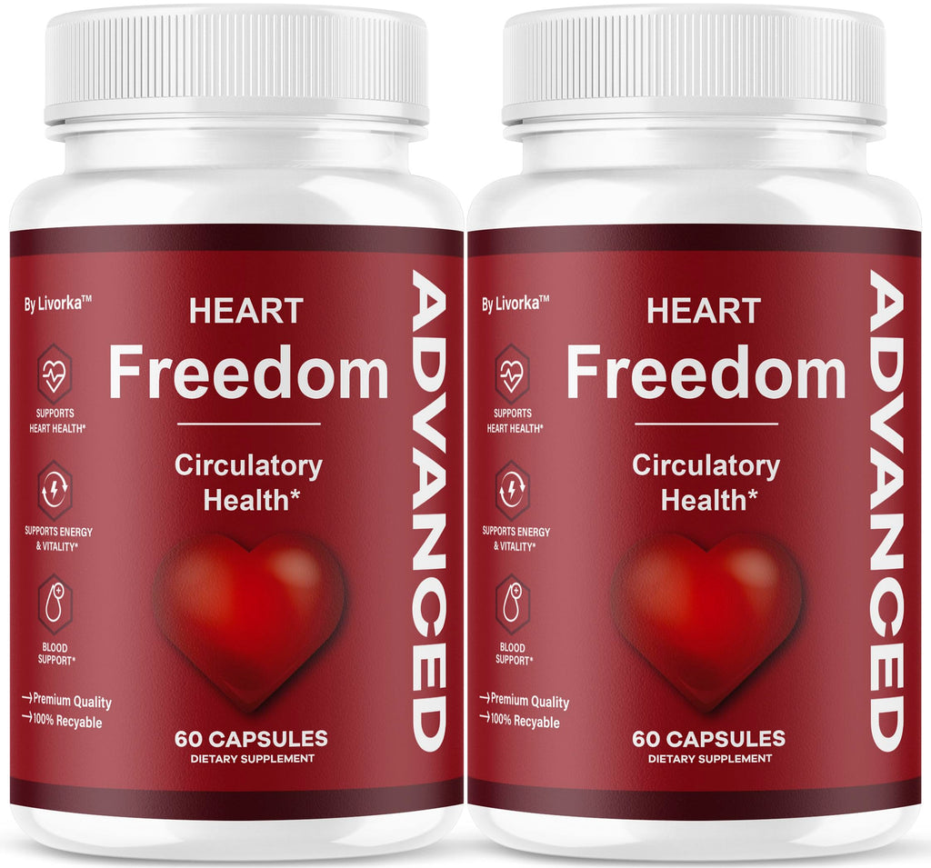 (2 Pack) Heart Freedom - Heart Freedom Capsules, Official HeartFreedom Pills All Natural Ingredients - Maximum Strength, Premium Advanced Formula Support Health & Wellness, 120 Capsules for 2 Months