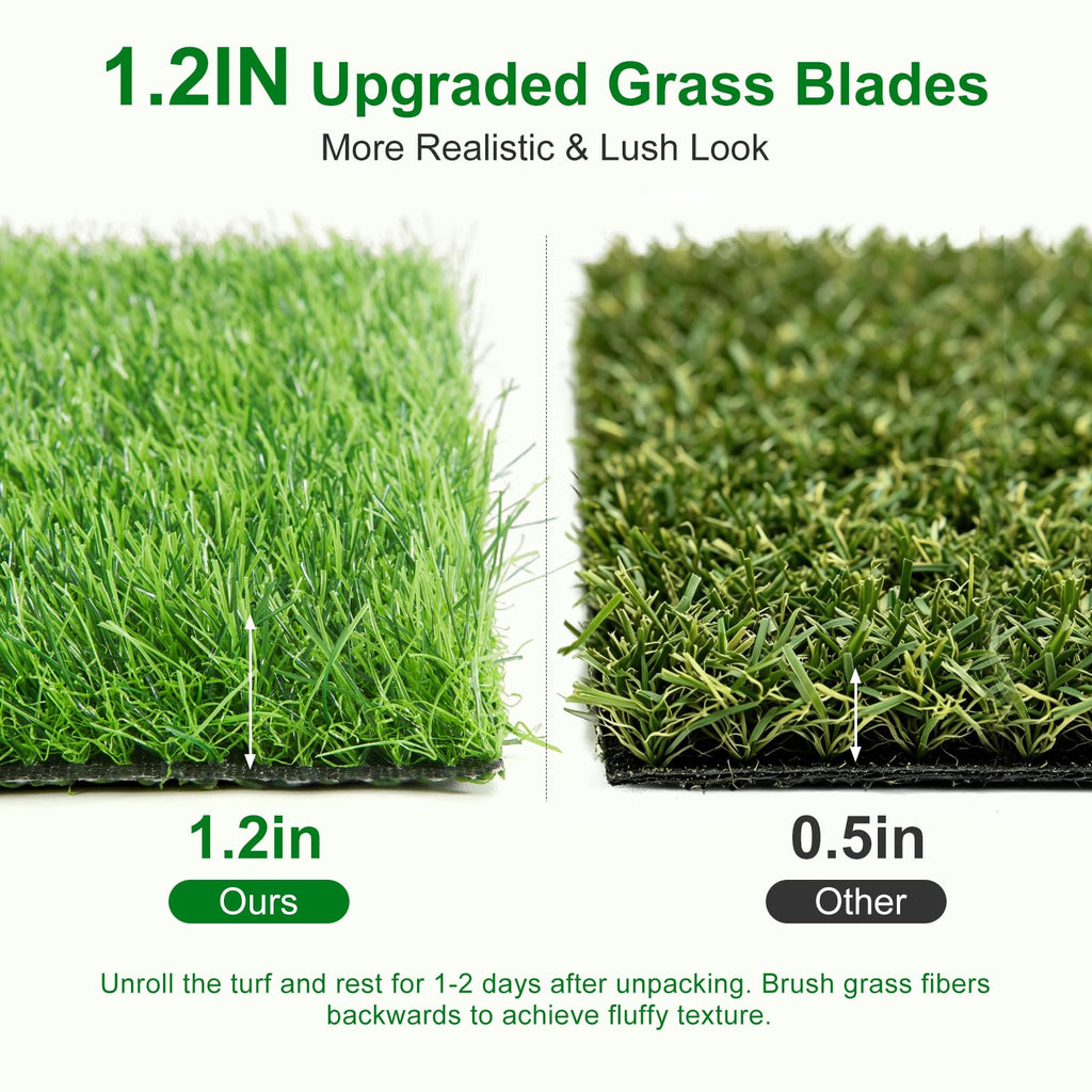 Artificial Grass Fake Turf Grass Outdoor Indoor with Drainage Holes, 3x5FT