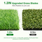 Artificial Grass Fake Turf Grass Outdoor Indoor with Drainage Holes, 3x5FT