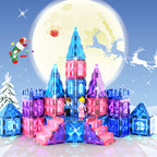 Magnetic Tiles 102pcs with 2 Stairs 2 Dolls Princess Castle Building Girls Toys Age 4-5 6-8 Magnetic Blocks Birthday Xmas Gifts for Girls Toys for 3 4 5 6 7 8+ Year Old