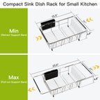 JASIWAY Dish Drying Rack In Sink, Dish Drainer with Cup and Utensil Holder