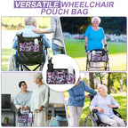 ZHCHG Wheelchair Side Bag with Cup Holder, Wheelchair Armrest Pouch Accessories for Walker, Rollator, Electric Scooter Wheelchairs, Ideal Gift for Mother's Day & Father's Day -Purple