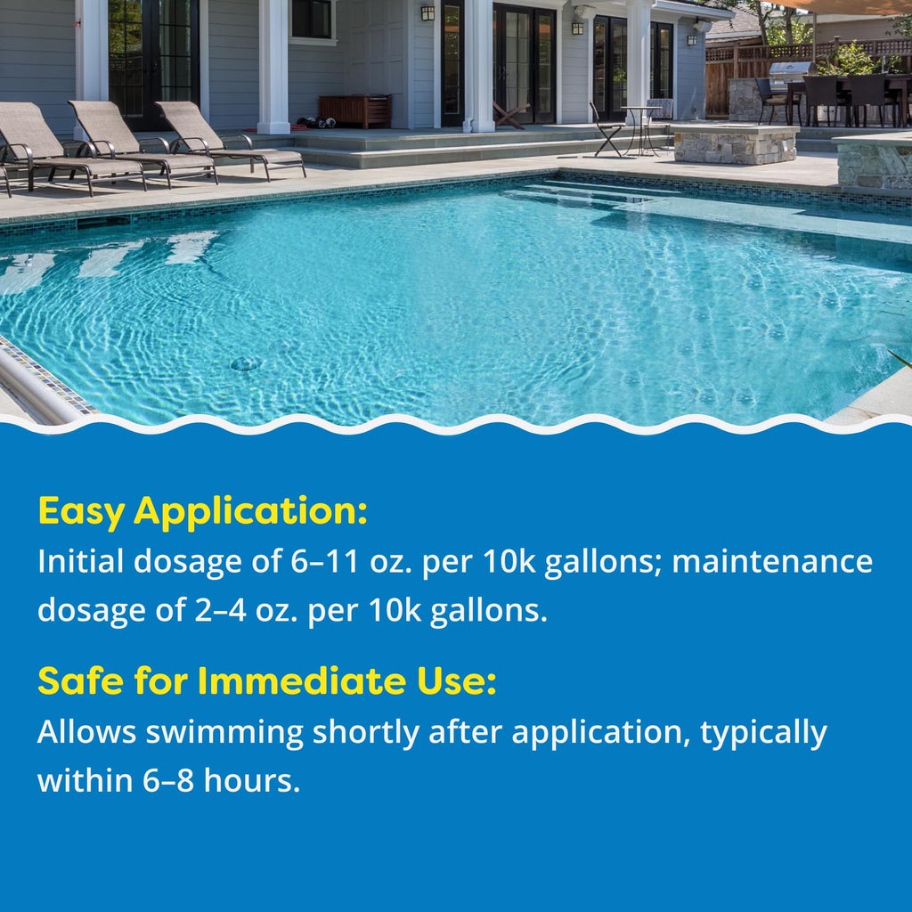 In The Swim Algaecide 60 Plus for Swimming Pools - Non-Metallic, Low Odor, Non-Foaming Algae Bloom Preventative - Chlorine Sanitizer Compatible - 1 Quart